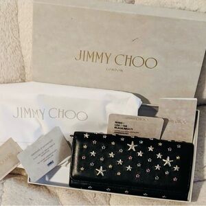 Jimmy Choo Nino Black Star-Studded Wallet Authentic